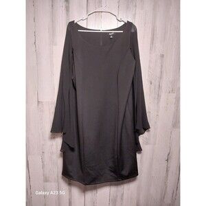 SLNY Black Sheer Sleeve Dress Size 16W